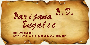 Marijana Dugalić vizit kartica